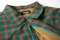 THEORIES LANTERN QUILTED FLANNEL GREEN FRONT COLLAR DETAIL