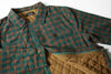 THEORIES LANTERN QUILTED FLANNEL GREEN FRONT DETAIL