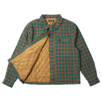 Theories Lantern Qulited Flannel Jacket Green