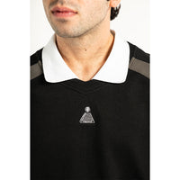 Theories MIDFIELD PIQUE Tee Black/Grey Model Detail