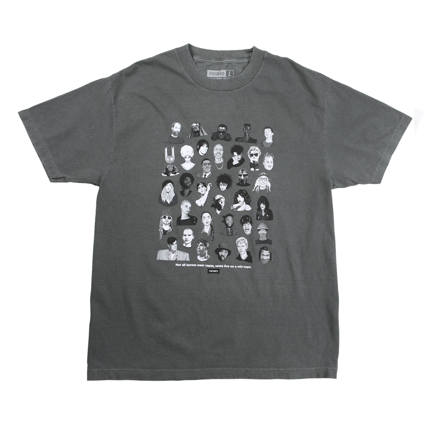 Theories Mixtape Tee Garment Dyed Faded Black