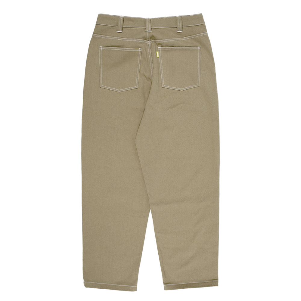 Theories Plaza Jeans Khaki Contrast Stitch back flat