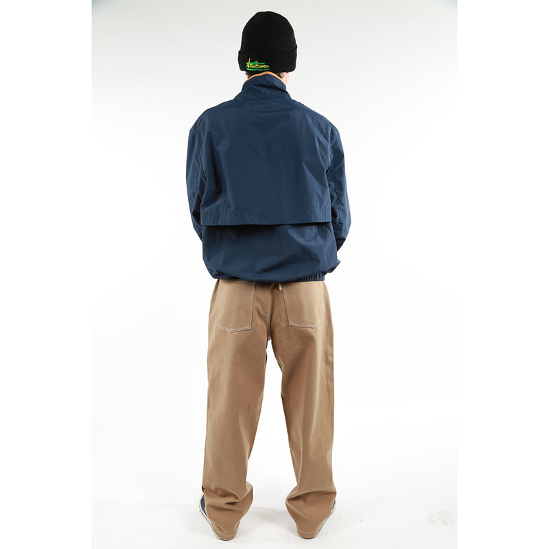 Theories Plaza Jeans Khaki Contrast Stitch MOdel