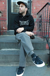 Theories PUNCHOUT Varsity Heavyweight Hoodie Black MODEL STAIRS