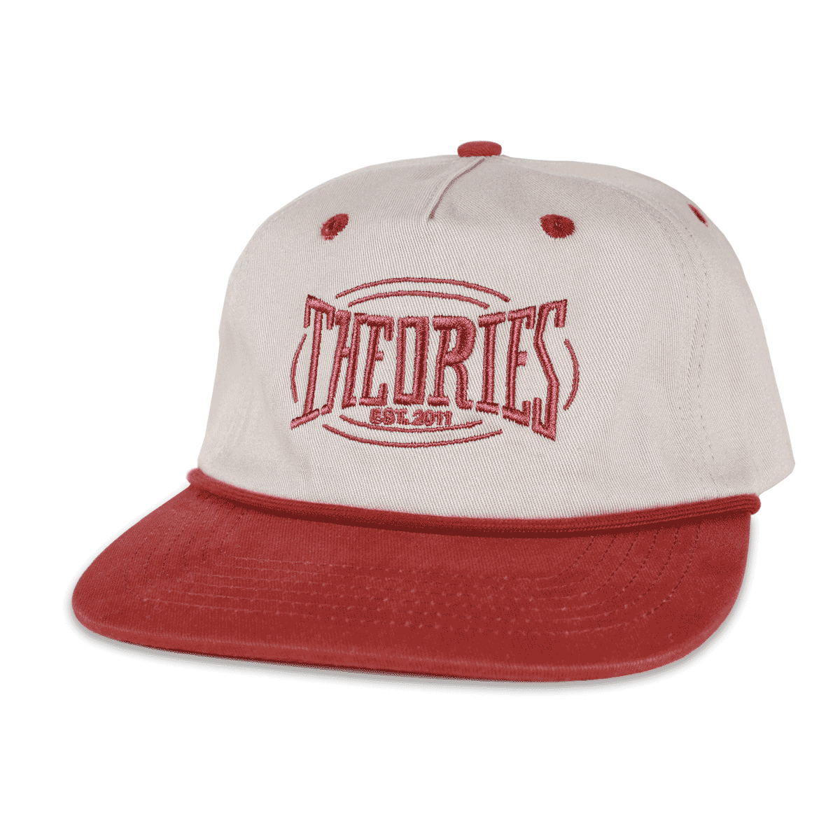 Theories PUNCHOUT SNAPBACK HAT Cream/Burgundy Front