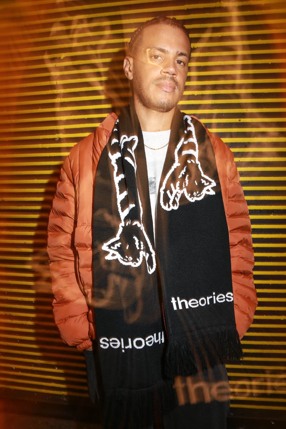 Theories Conscious Kitty Scarf Black