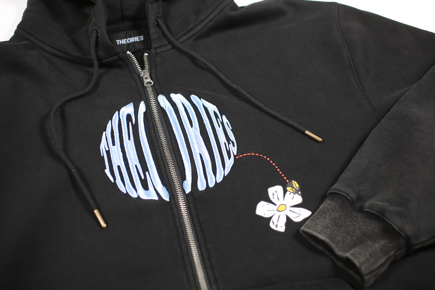 Theories Pollinate Zip-Hoodie Black