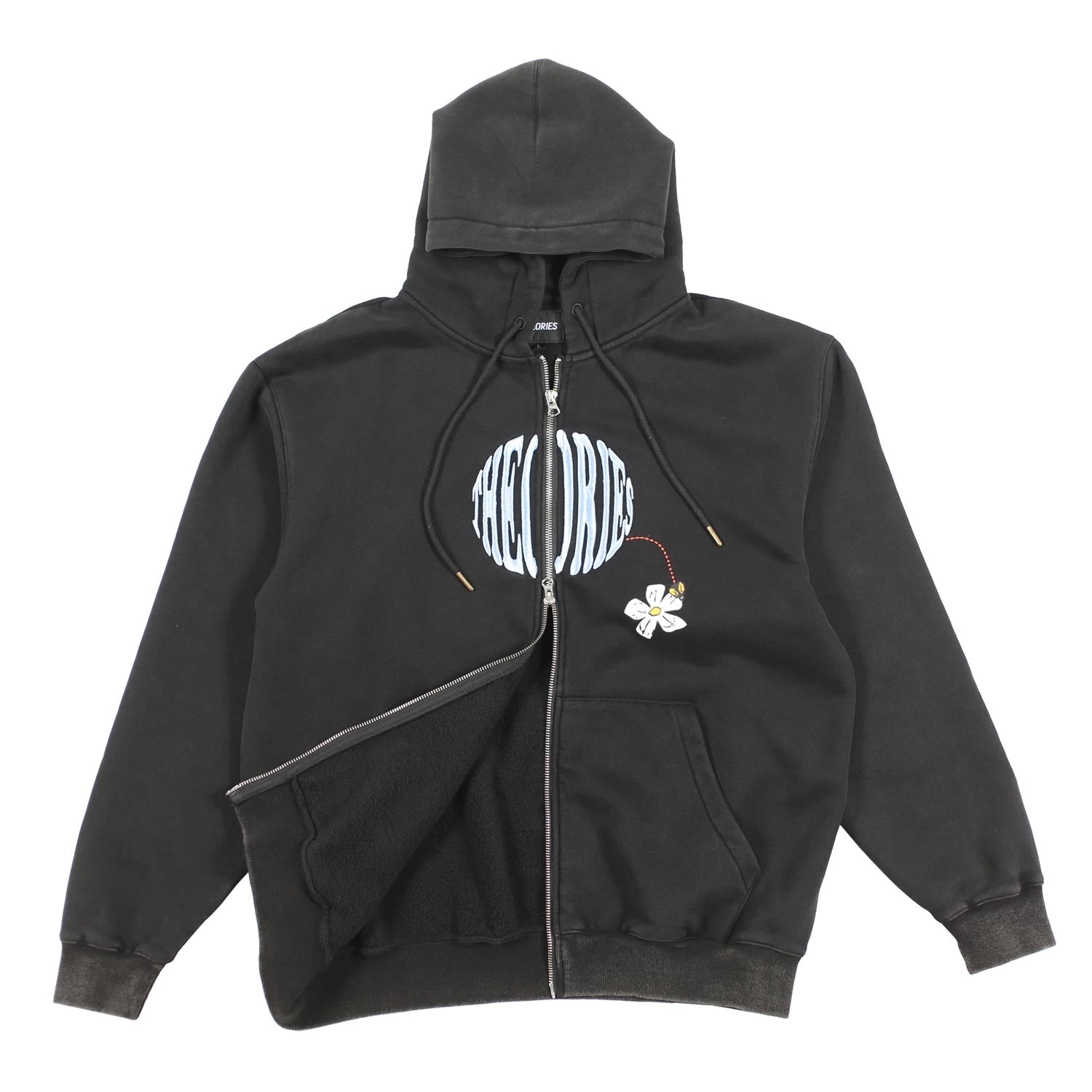 Theories Pollinate Zip-Hoodie Black