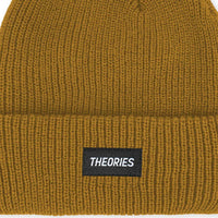 Theories STAMP LABEL Rib Knit Beanie Mustard Detail