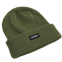 Theories STAMP LABEL Rib Knit Beanie Sage Detail