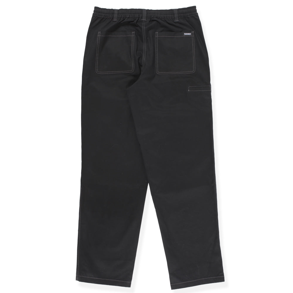 Theories Stamp Lounge Pant Black w/ Grey Contrast Stitch BACK