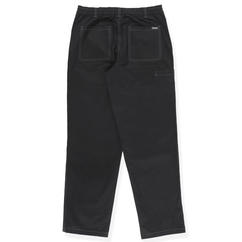 Theories Stamp Lounge Pant Black w/ Grey Contrast Stitch BACK