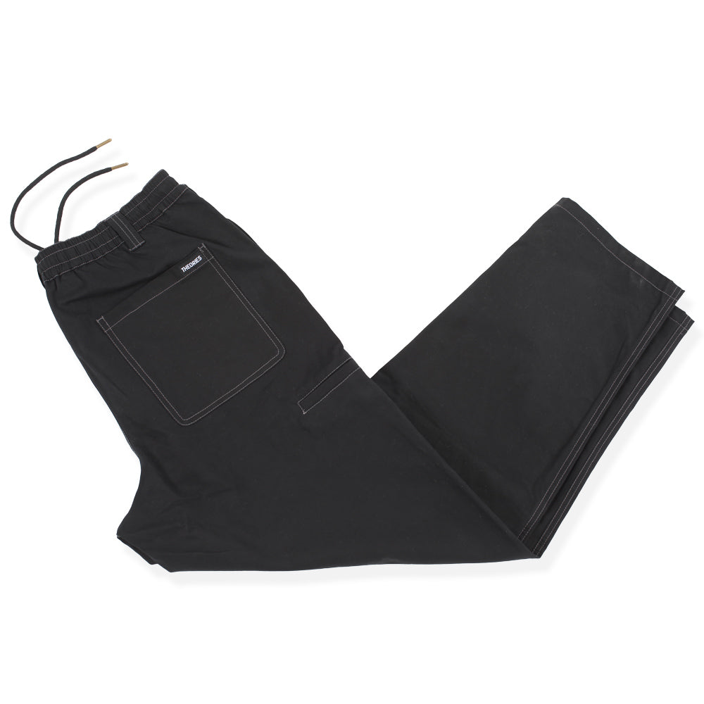 Theories Stamp Lounge Pant Black w/ Grey Contrast Stitch FOLD