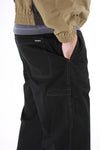 Theories Stamp Lounge Pant Black w/ Grey Contrast Stitch MODEL SIDE