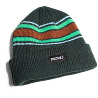 Theories Stamp Stripe Rib Knit Beanie Palm