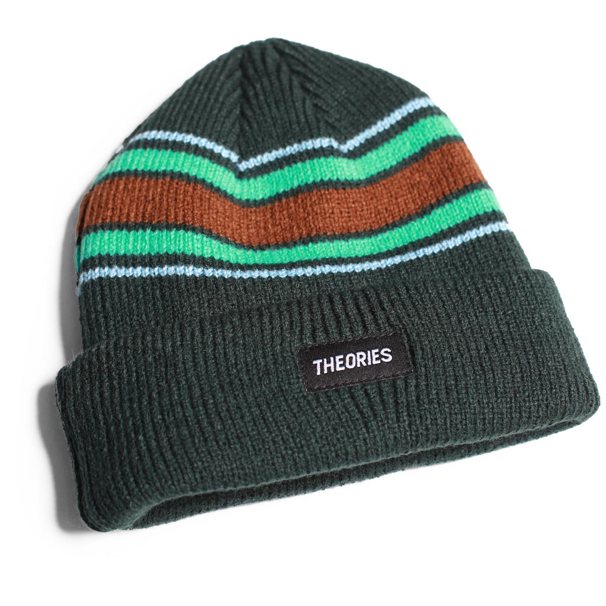 Theories Stamp Stripe Rib Knit Beanie Palm