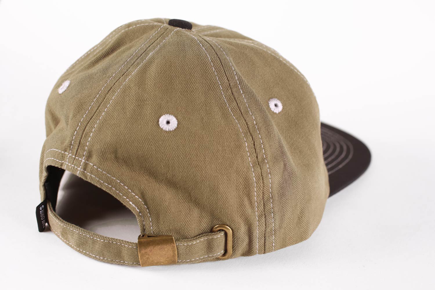 Theories Scribble Herringbone Strapback Hat Olive