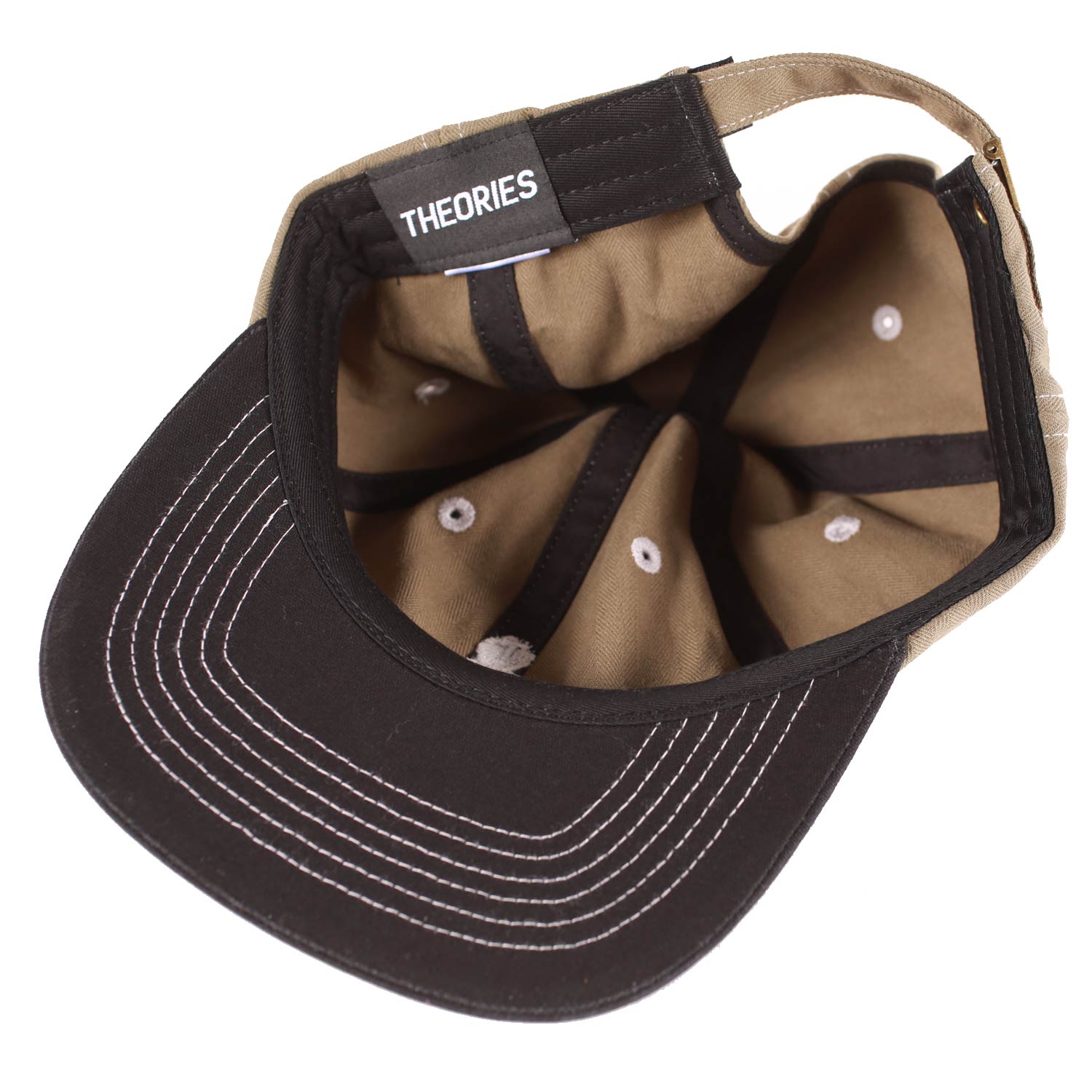 Theories Scribble Herringbone Strapback Hat Olive
