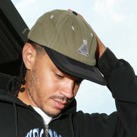 Theories Scribble Herringbone Strapback Hat Olive