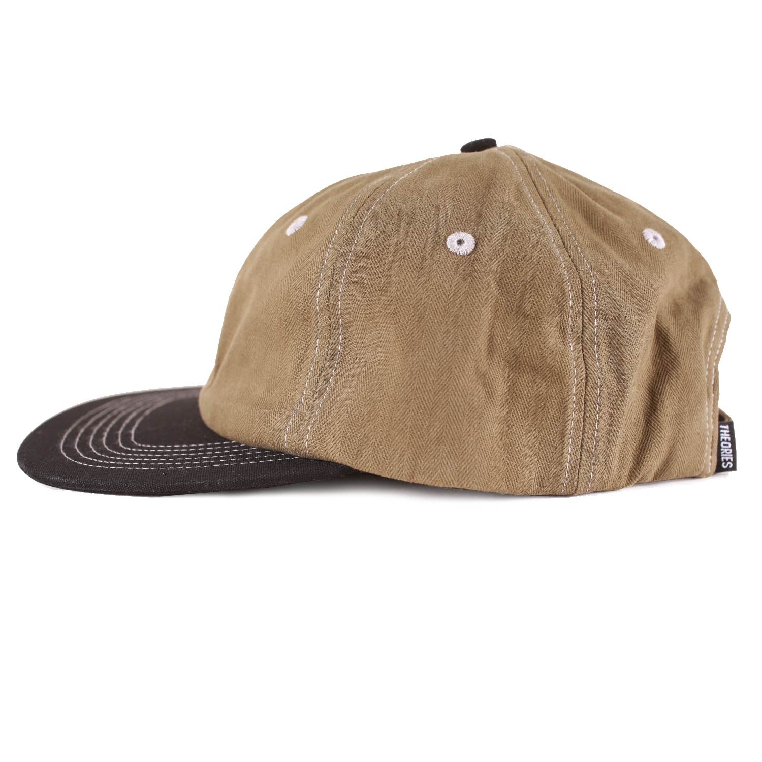 Theories Scribble Herringbone Strapback Hat Olive
