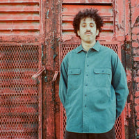 Theories Flannel Lined Union Shirt Sea Green