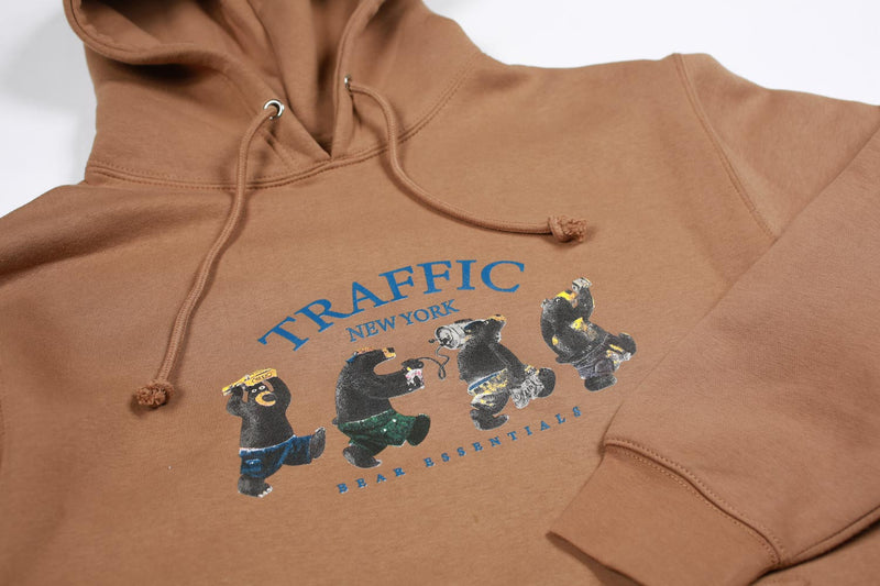 Traffic Skateboards Bear Essentials Pullover Hooded Sweatshirt Pecan