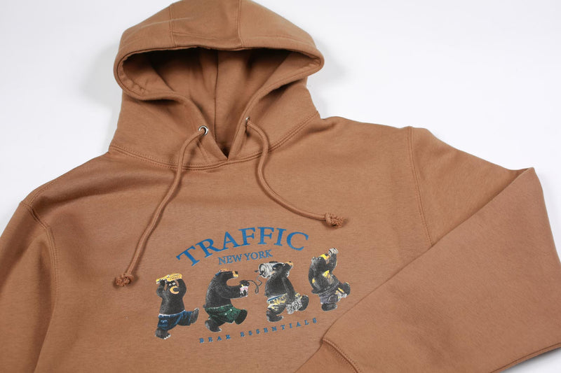 Traffic Skateboards Bear Essentials Pullover Hooded Sweatshirt Pecan