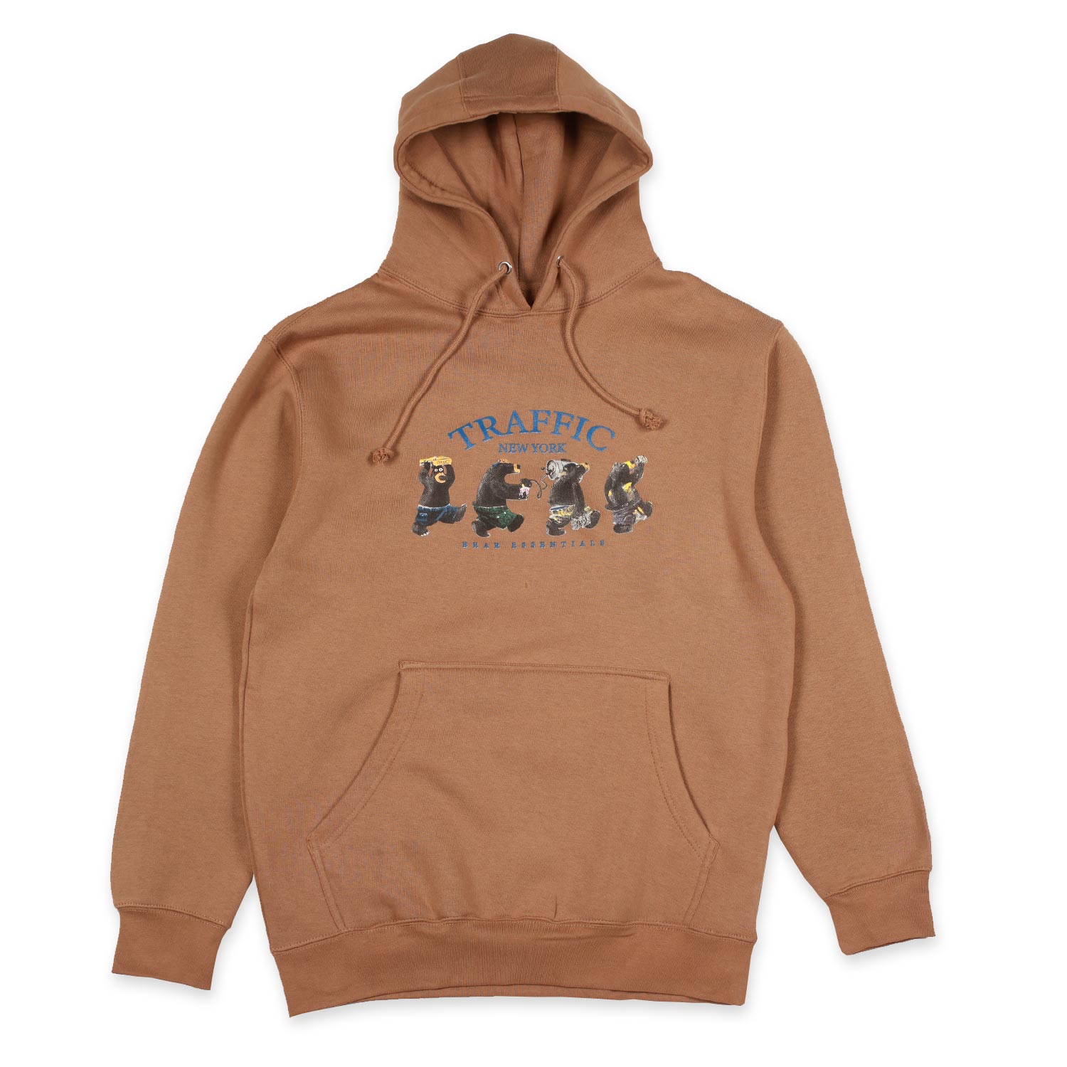 Traffic Skateboards Bear Essentials Pullover Hooded Sweatshirt Pecan