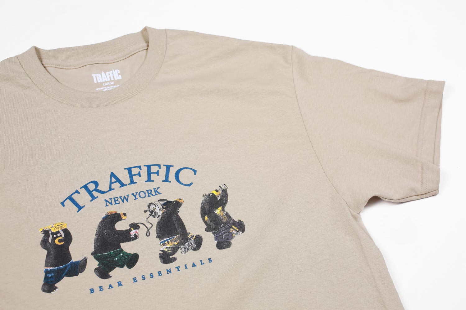 Traffic Skateboards Bear Essentials Tee Cream