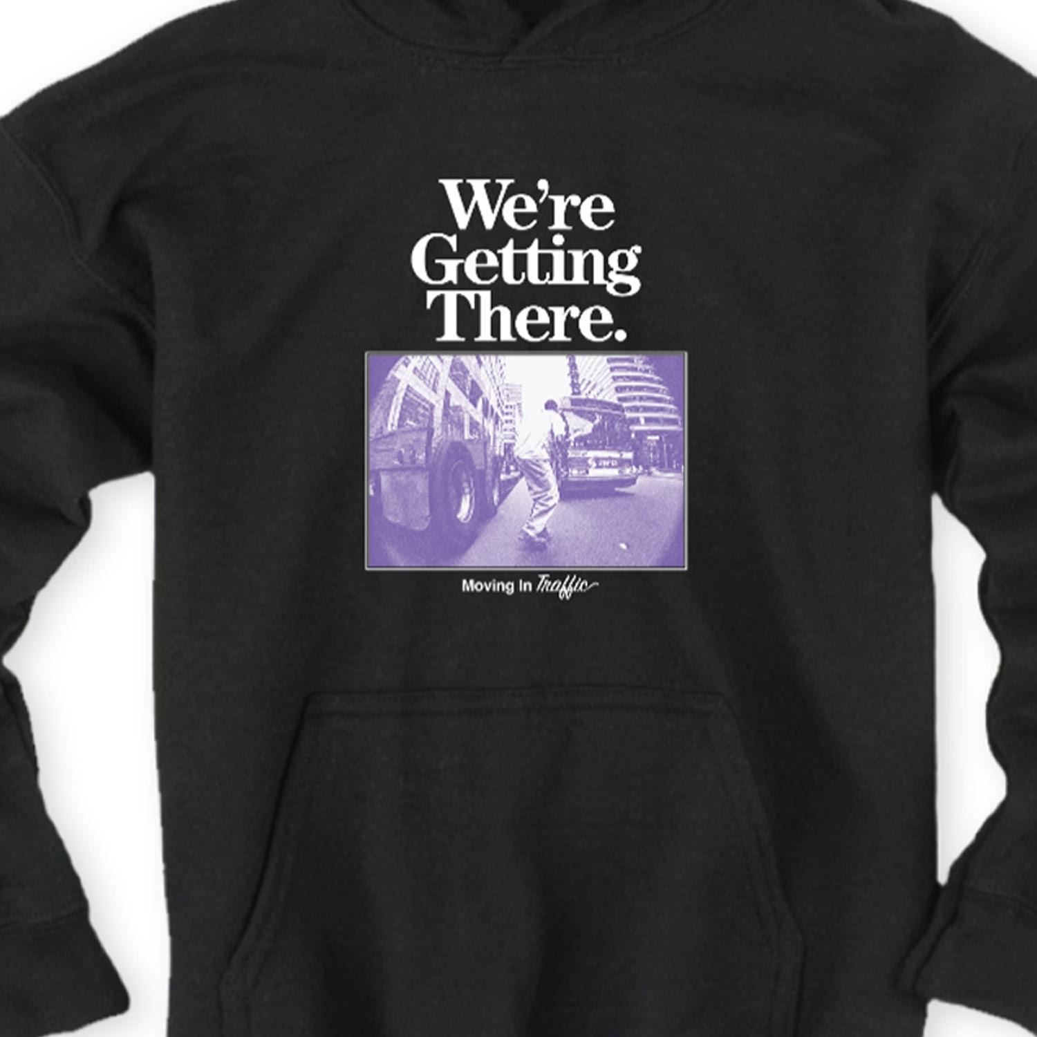 Traffic Skateboards Getting There Pullover Hooded Sweatshirt Black PREBOOK