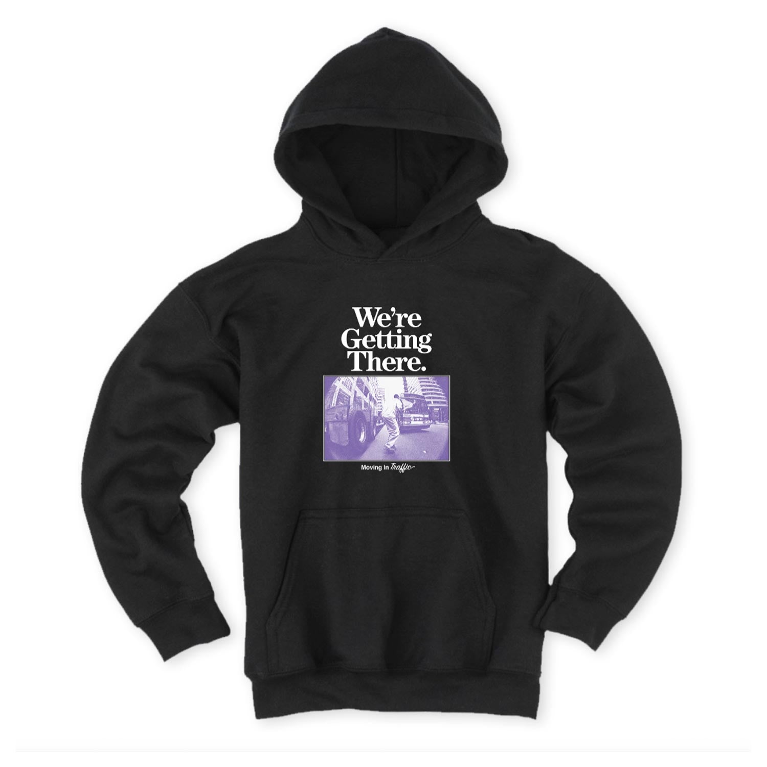 Traffic Skateboards Getting There Pullover Hooded Sweatshirt Black PREBOOK
