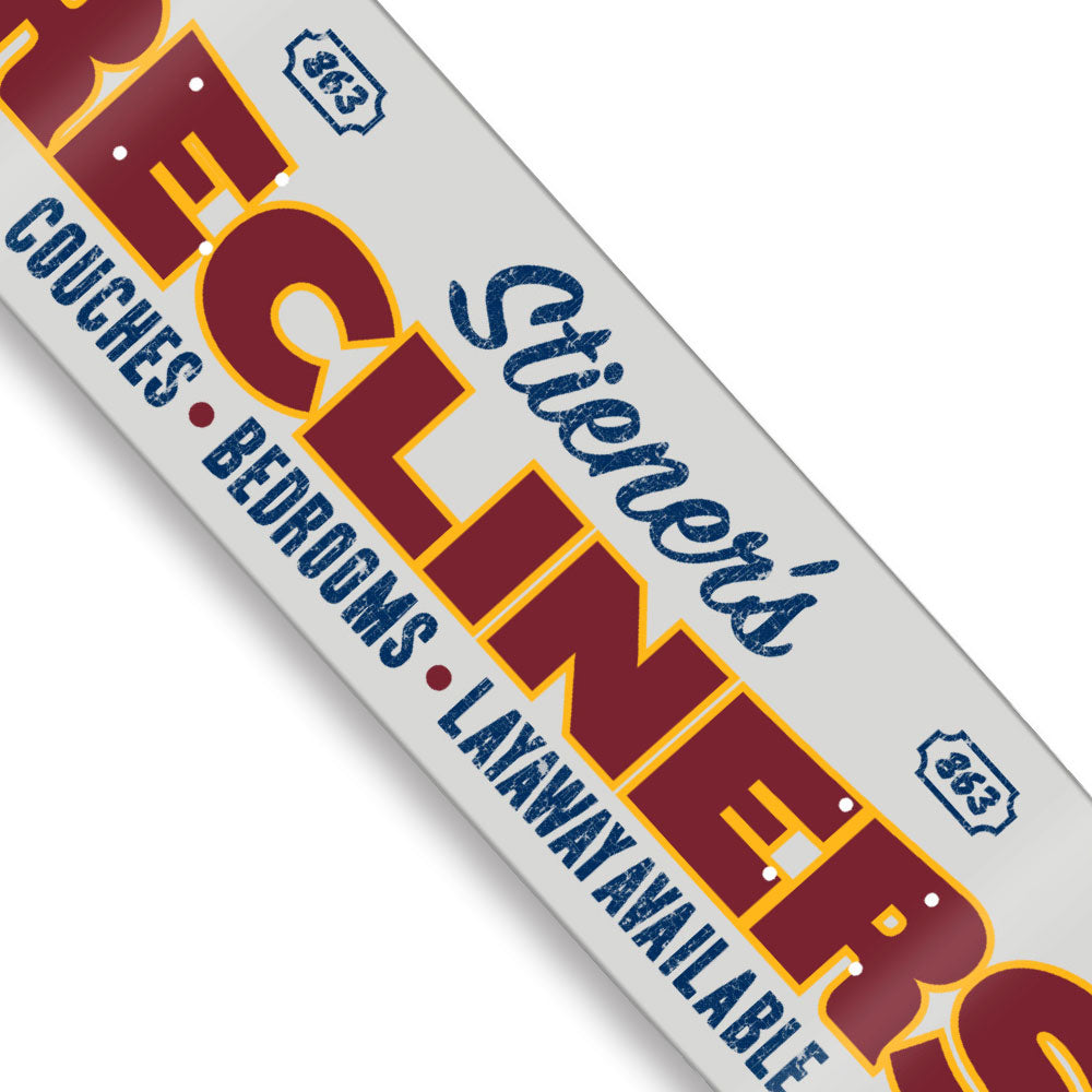 Traffic Skateboards Stiener's Recliners Skateboard Deck Detail