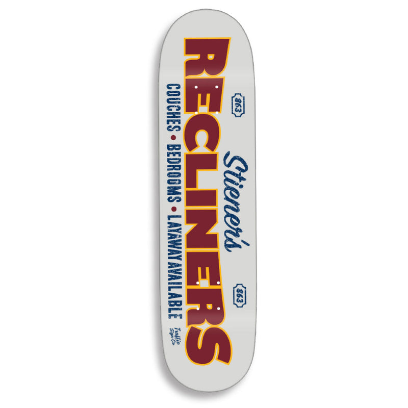 Traffic Skateboards Stiener's Recliners Skateboard Deck Front
