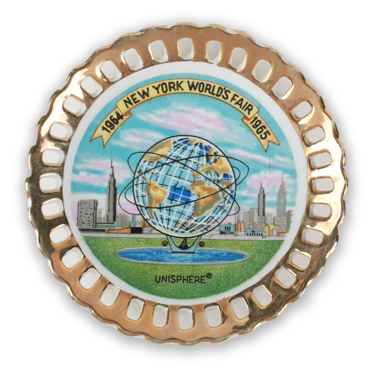 Vintage 1964 New York World's Fair Unisphere 4.5" Dish