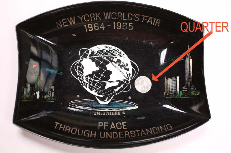 Vintage New York World's Fair 1964 Unisphere Plastic Tray Black