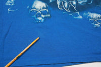 Vintage Dragon With Skulls Y2K Affliction Style Reaper Tee XXL Royal Blue