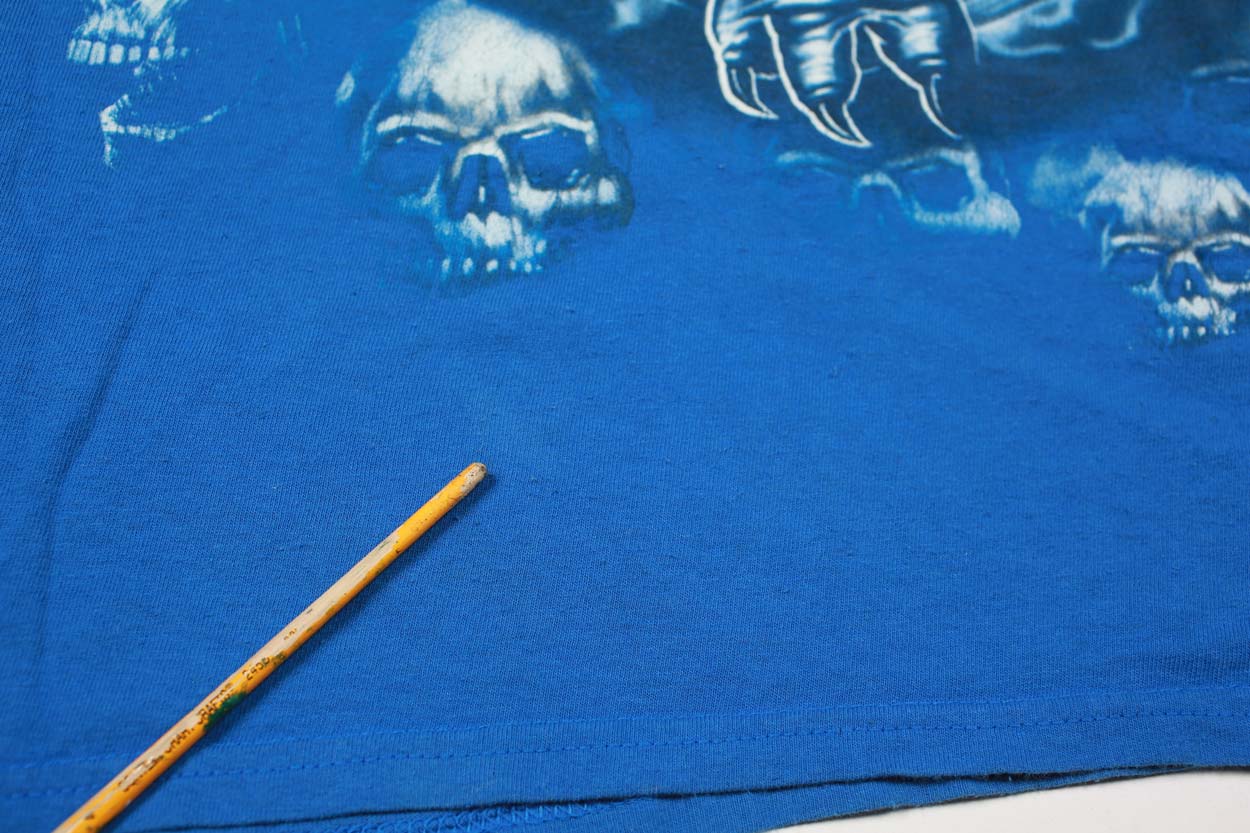 Vintage Dragon With Skulls Y2K Affliction Style Reaper Tee XXL Royal Blue