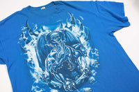 Vintage Dragon With Skulls Y2K Affliction Style Reaper Tee XXL Royal Blue