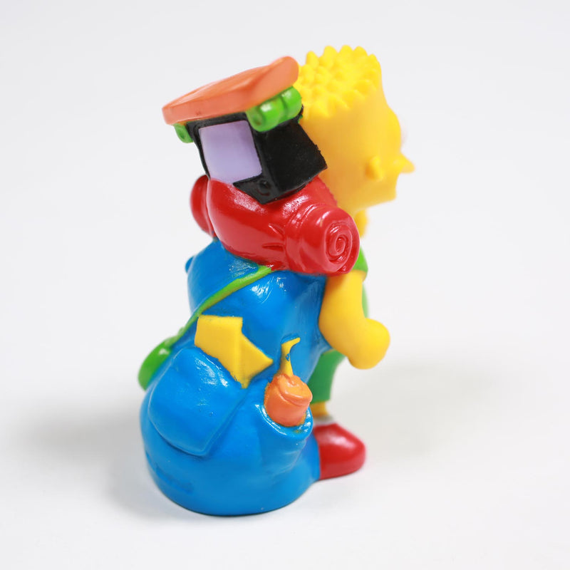 Vintage Bart Simpson Backpacking Toy With Skateboard 1990