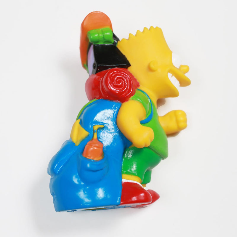 Vintage Bart Simpson Backpacking Toy With Skateboard 1990