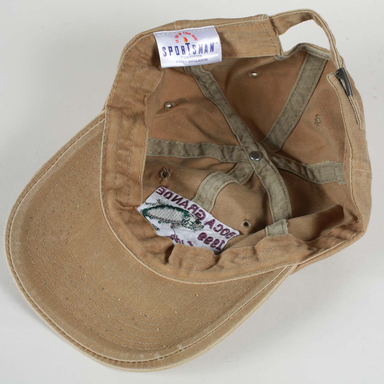 Vintage Boca Grande Fishing Tournament Hat Khaki 1999 Bottom