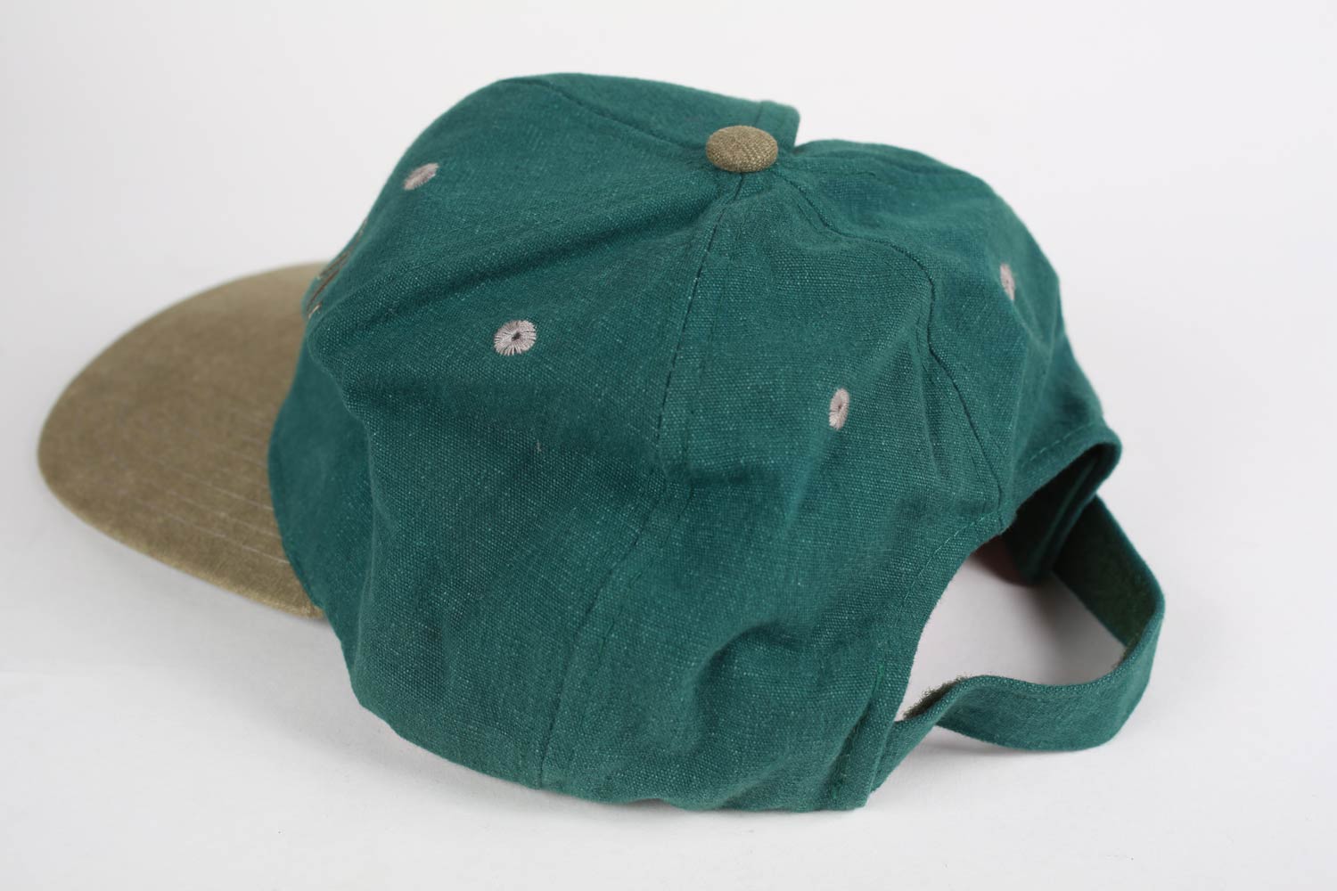 Vintage Bourbon Street Velcro Strapback Hat Green