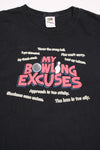 Vintage My Bowling Excuses Tee Black L