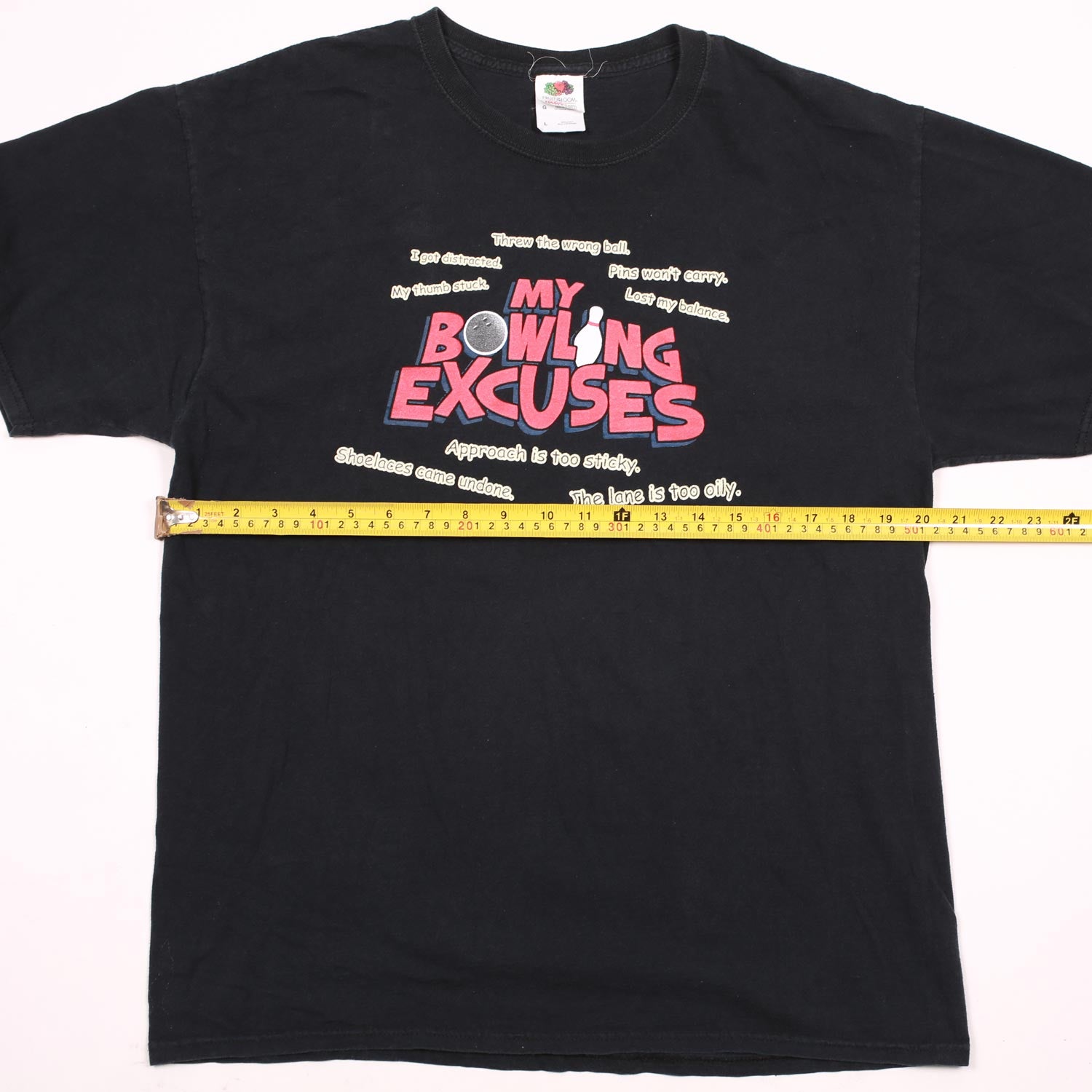 Vintage My Bowling Excuses Tee Black L