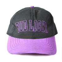 Vintage Bud Light Bungee Strapback Hat Black and Purple