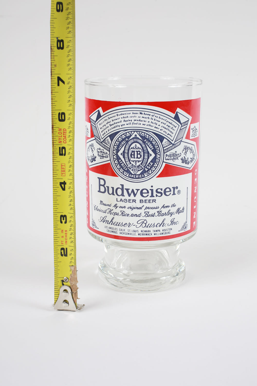 Vintage 90's 32oz Budweiser Large Beer Mug Glass
