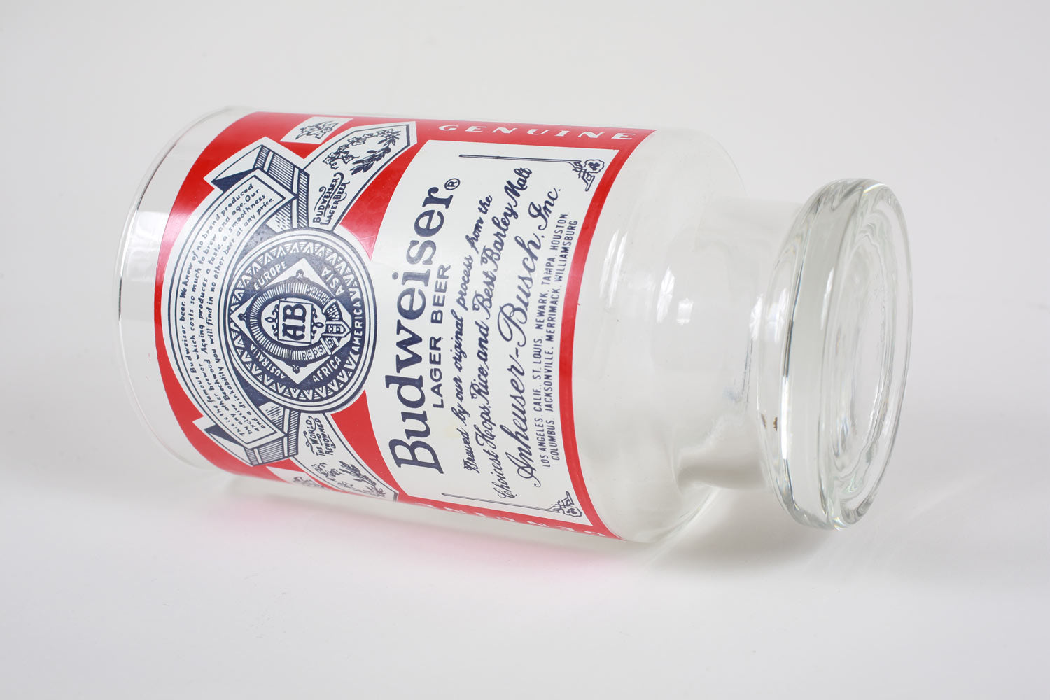 Vintage 90's 32oz Budweiser Large Beer Mug Glass – THEORIES OF