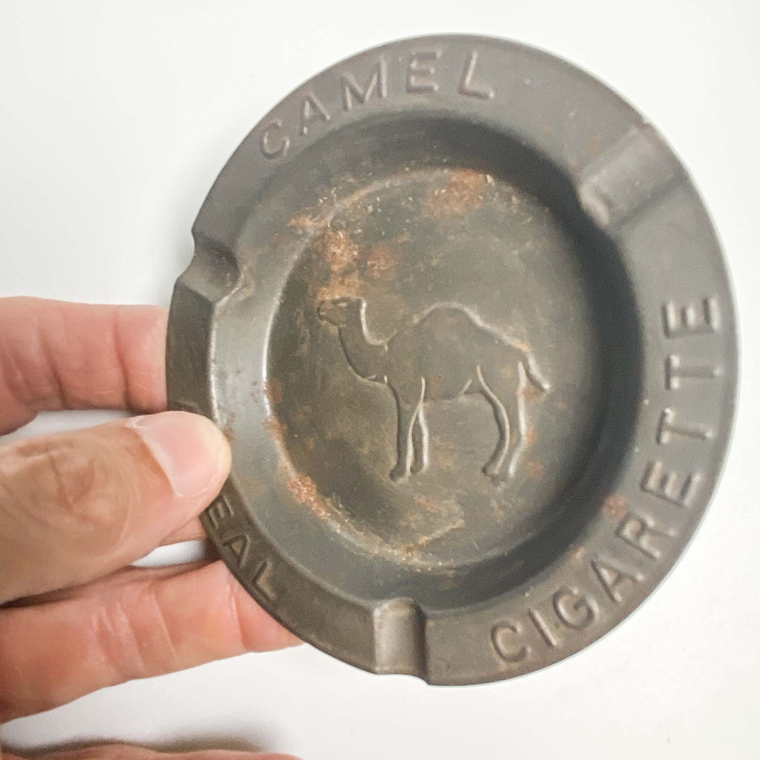 Camel Cigarettes Ashtray Grey Metal