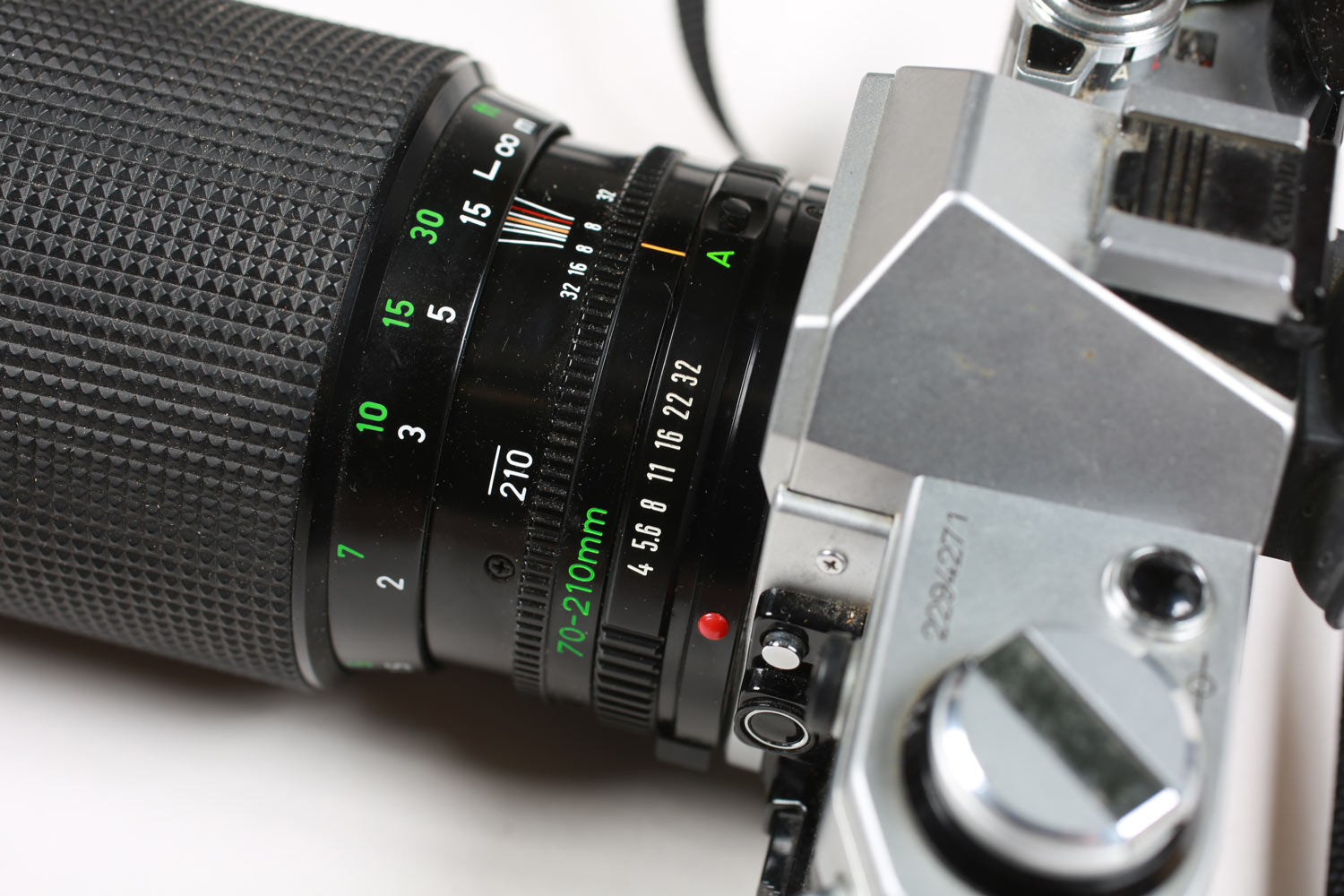 Vintage Canon AE-1 35mm Film Camera with 70-210mm Canon Zoom Lens