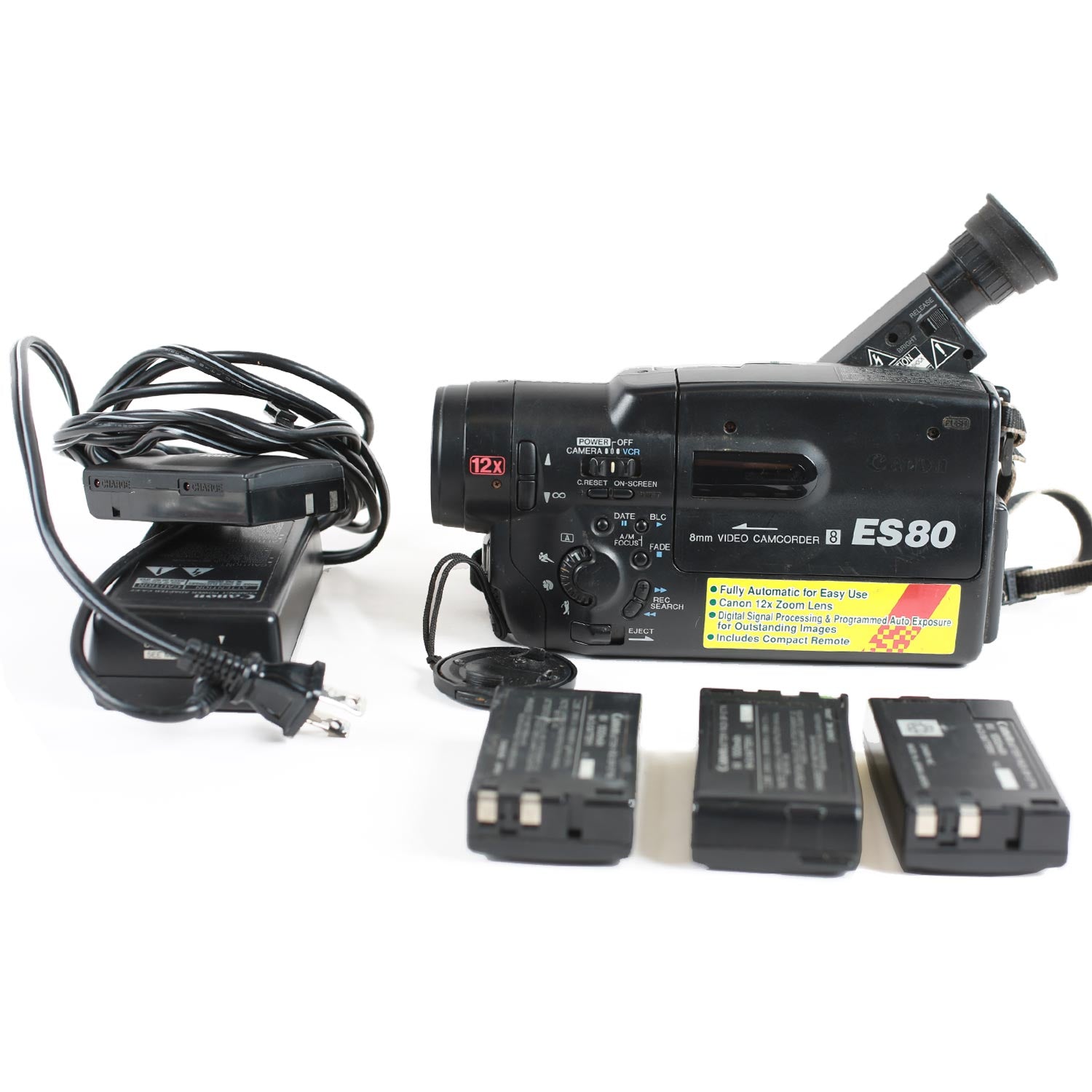 Vintage 90s Canon ES80 Camcorder 8mm Camera Tested Works